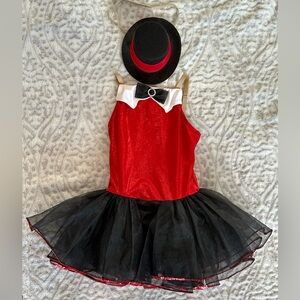 Revolution Dance wear Jazz Tap Dance Costume Red Black Tutu Sequined size MC